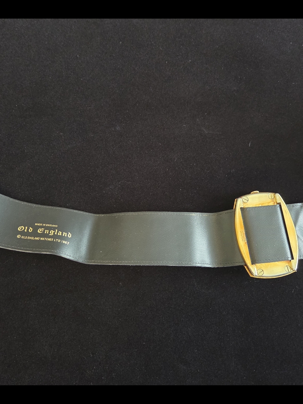 Vintage Black Suede Belt with Decorative Watch Face Buckle - Picture 7 of 16